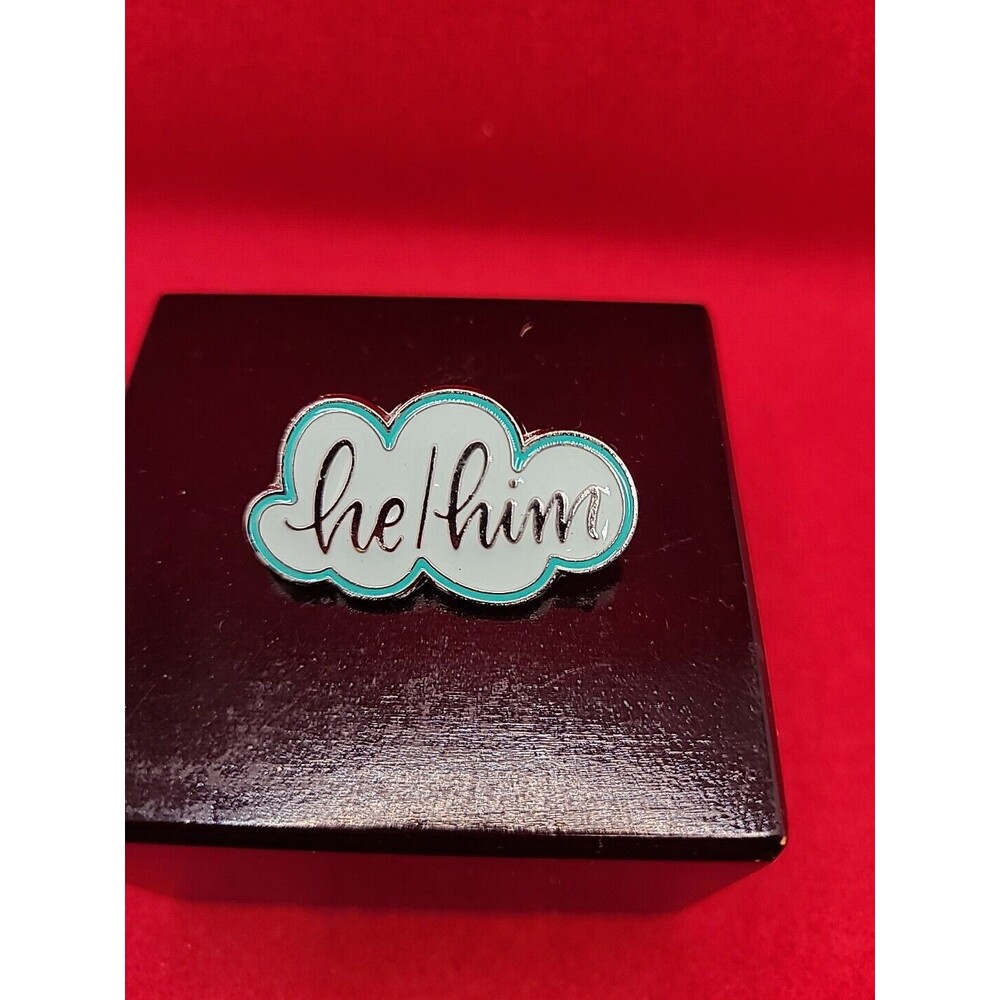 HE / HIM Pronouns Button Pin Brooch Prefered Pronoun Preference Button